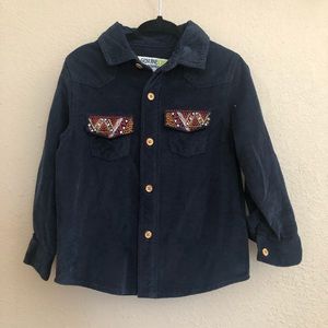 Embroidered pocket, corduroy shirt 2T